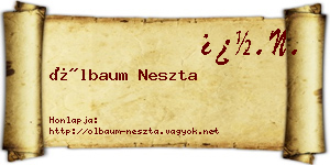 Ölbaum Neszta névjegykártya